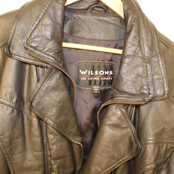 Wilsons Black Leather Jacket with Butterfly - Picture 3 of 12